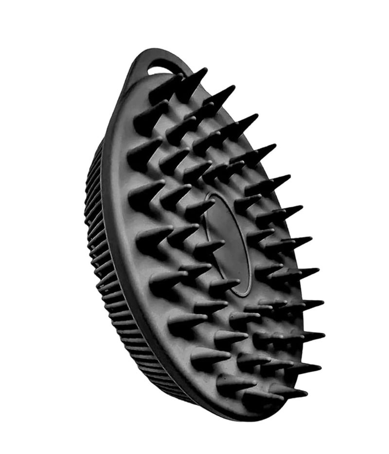 INOVERA (LABEL) Exfoliating Silicone Bathing Scrubber for Womens & Mens | Soft Body Wash Shower Brush | Dual-Sided Cleaning Brushes (Black) - Image 1