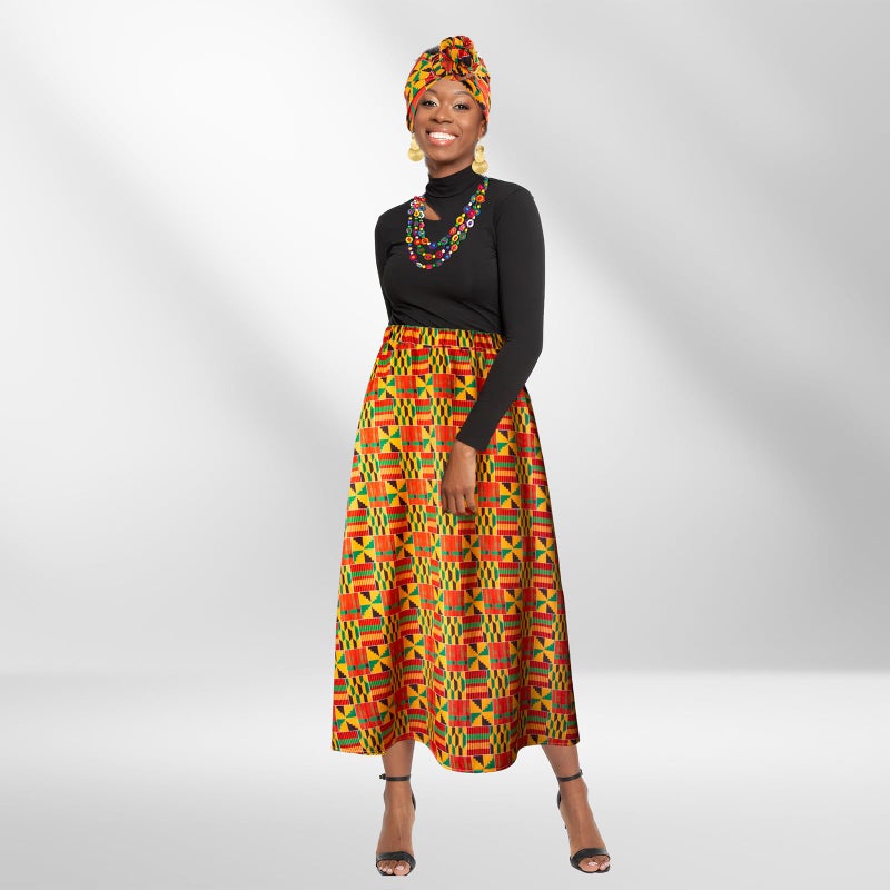 Kitimi 4Pcs African Dresses for Women African Attire Traditional Costume Black History Month Decorations Head Wrap Scarf - Image 2