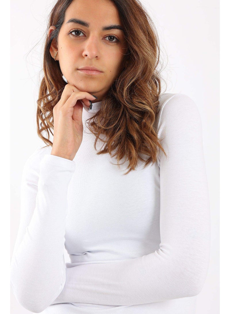 Karma Women Viscose Cotton Body Line High Neck Long Sleeve Undershirt - Image 3