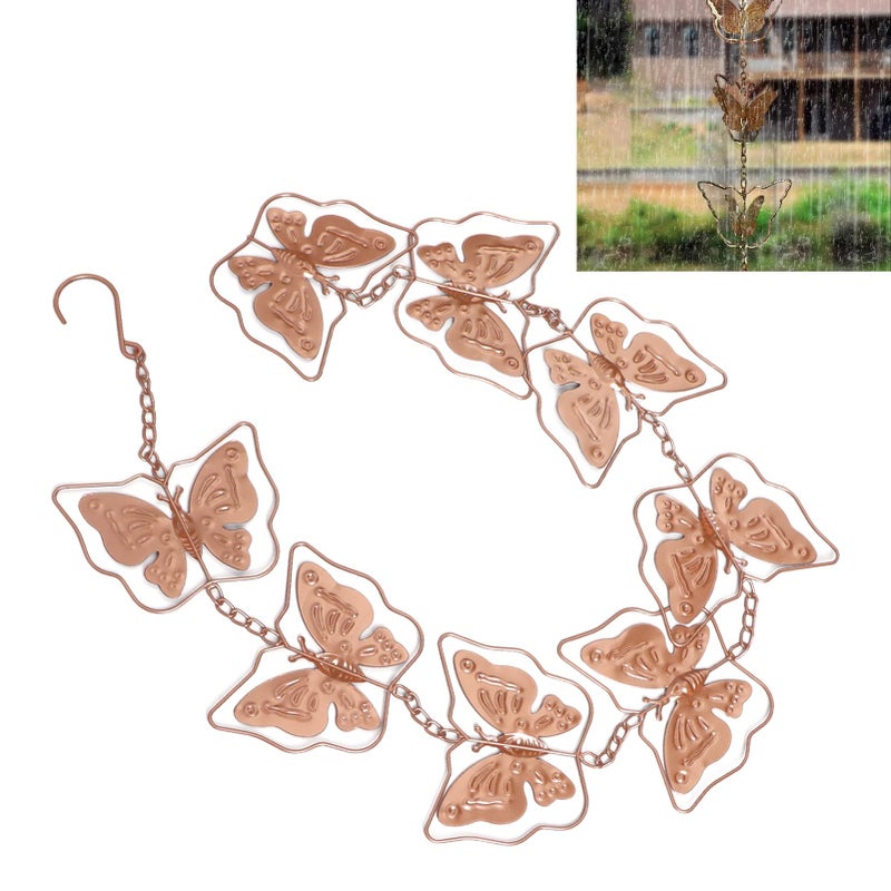 Green Powder Coated Iron Rain Chain Cup Rain Catcher For Downspouts Garden Decor - Image 5