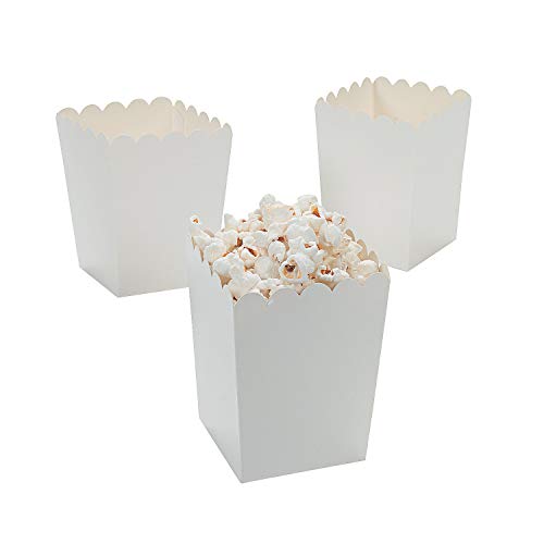 Fun Express Mini White Popcorn Boxes - Popcorn Containers - 24 pack of Paper Popcorn Boxes for Party - Image 1