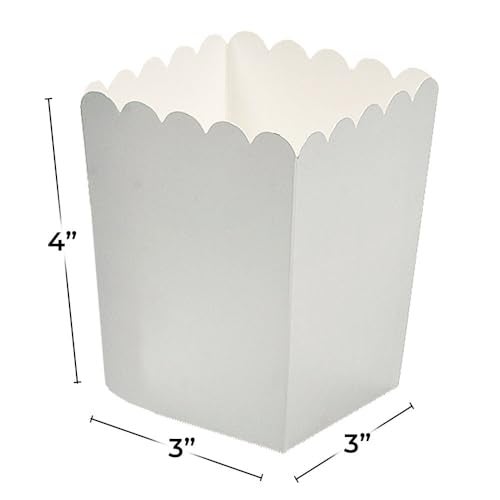 Fun Express Mini White Popcorn Boxes - Popcorn Containers - 24 pack of Paper Popcorn Boxes for Party - Image 3