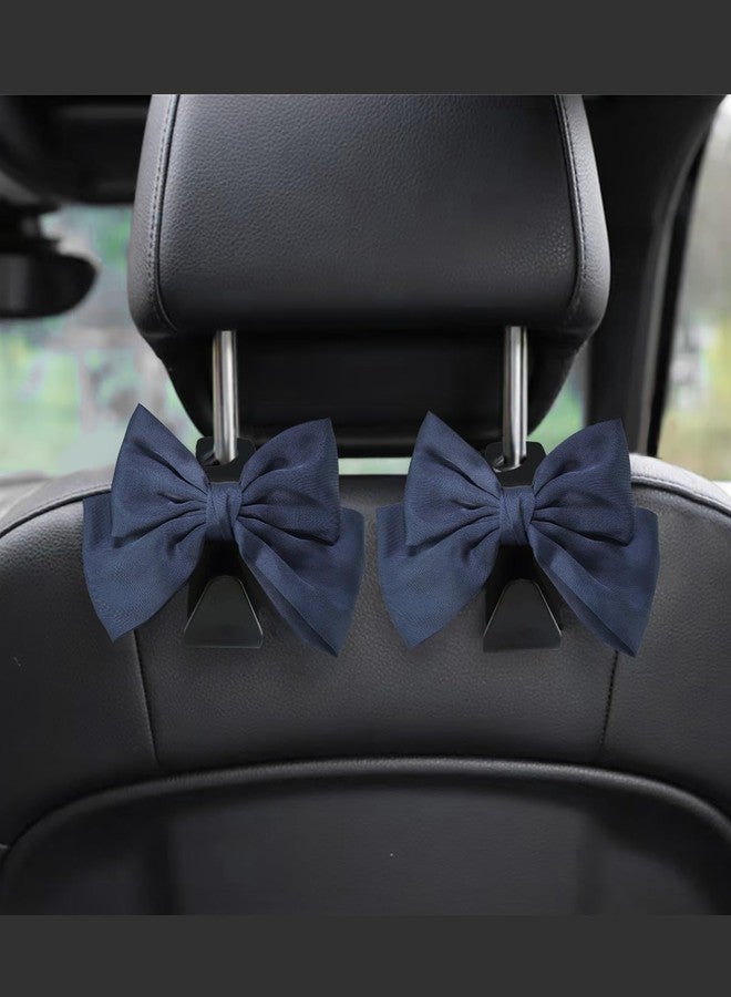 BVGACI 2 Pack Car Purse Hooks, Cute Bow Car Seat Headrest Hook Hanger for Purses and Bags (Sapphire blue) - Image 1