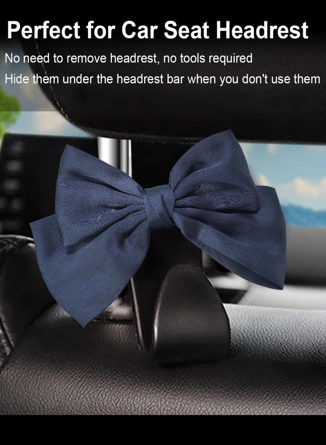 BVGACI 2 Pack Car Purse Hooks, Cute Bow Car Seat Headrest Hook Hanger for Purses and Bags (Sapphire blue) - Image 3