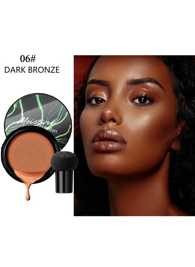 nvyue Air Cushion Cc Cream Mushroom Head Foundation,Bb Cream Makeup Foundation,Moisturizing Concealer,Long Lasting Full Coverage Waterproof,Even Skin Tone For All Skin Types (6# Dark Bronze, 20G) - Image 2
