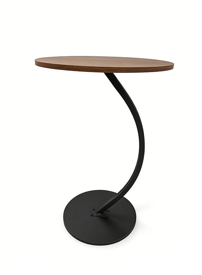 Migue home طاولة قهوة دائرية لغرفة المعيشة، طاولة جانبية، تجميع سهل، 60 سم ارتفاع × 40 سم عرض، لون الجوز - Image 2