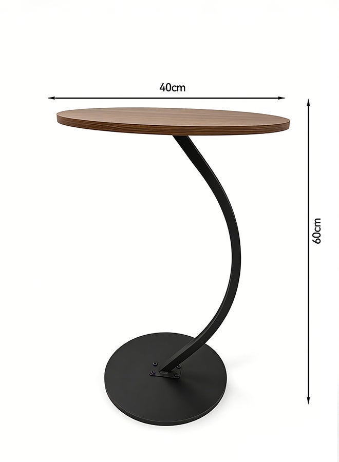 Migue home طاولة قهوة دائرية لغرفة المعيشة، طاولة جانبية، تجميع سهل، 60 سم ارتفاع × 40 سم عرض، لون الجوز - Image 3