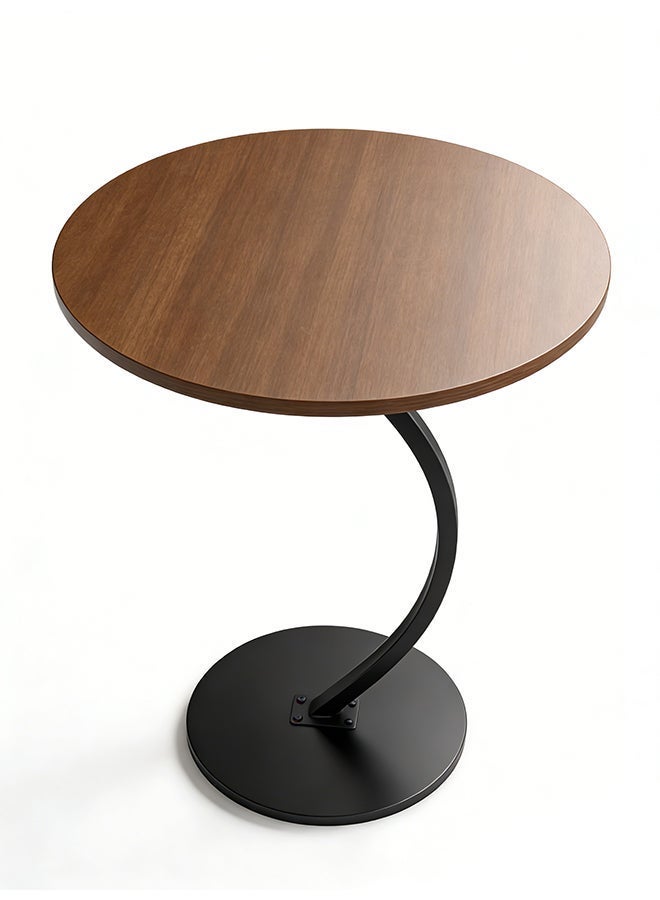 Migue home طاولة قهوة دائرية لغرفة المعيشة، طاولة جانبية، تجميع سهل، 60 سم ارتفاع × 40 سم عرض، لون الجوز - Image 4