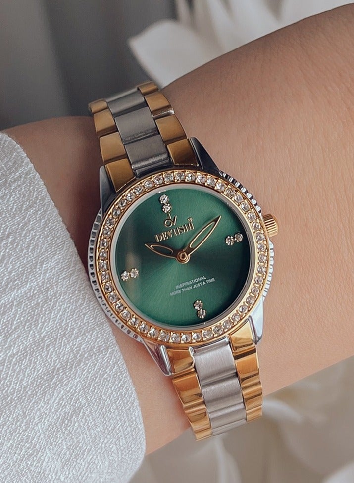 ديفوشي ساعه نسائيه استيل بفصوص زركون ضد الماء ماركة ديفوشي - Image 1