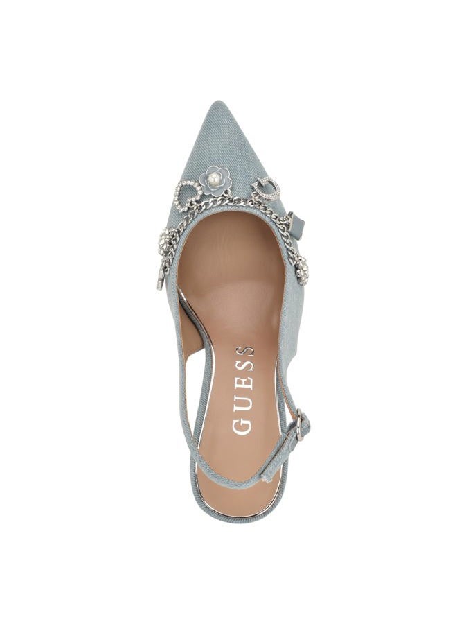 GUESS Women's Naska Pump, Light Blue Denim 450, 42 EU - Image 5
