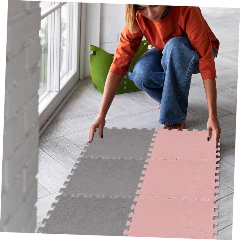 10 Pcs Interlocking Play Mat Puzzle Rug Non Slip Bottom For Kids Floor - Image 3