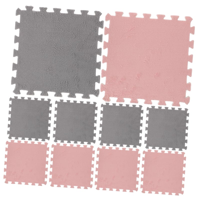10 Pcs Interlocking Play Mat Puzzle Rug Non Slip Bottom For Kids Floor - Image 2