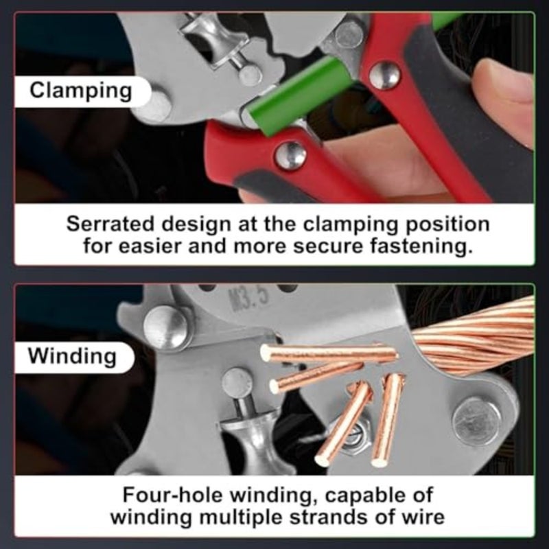 Electrical repair DIY wire stripper with stainless steel construction, black red color, multifunctional testing, cutting, crimping, and spring-assist stripping - Image 4