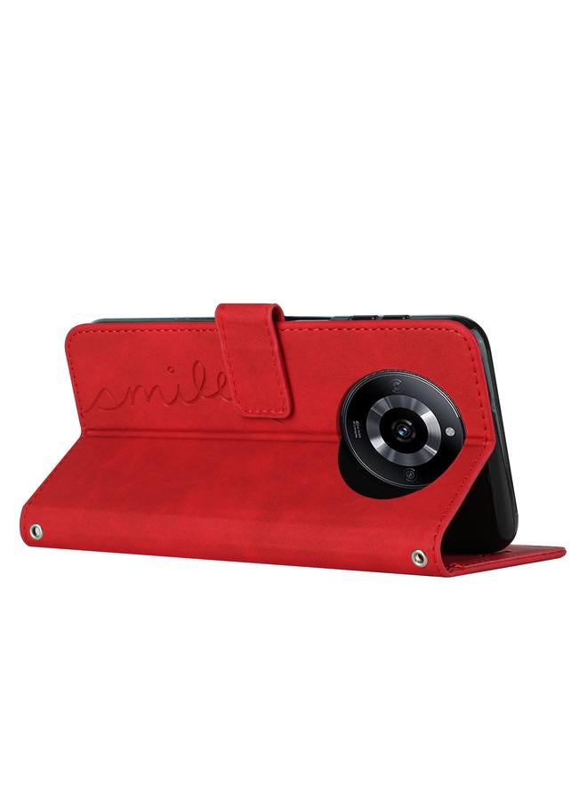 اس-توب جراب هاتف Realme 11 Pro/11 Pro+ مصنوع من الجلد بتصميم على شكل قلب - Image 3