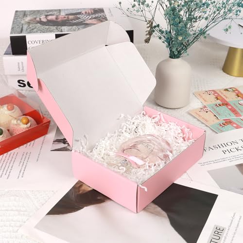 OUGEBOX 30 Pack 6x4x1.6 Small Shipping Boxes for Small Business, Pink Corrugated Cardboard Boxes for Shipping Packaging Mailing - Image 5
