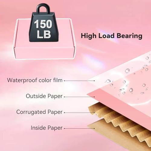 OUGEBOX 30 Pack 6x4x1.6 Small Shipping Boxes for Small Business, Pink Corrugated Cardboard Boxes for Shipping Packaging Mailing - Image 3