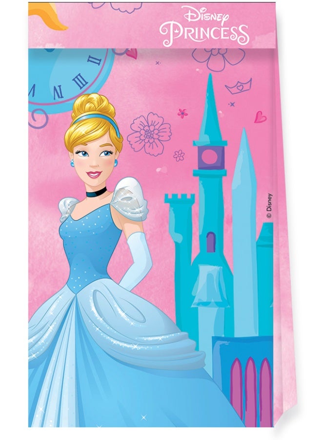 Ciao Disney Princess “Live Your Story” Party Bags – Pack of 6 Goodie Bags with Cinderella Design, Pink Favor Bags for Girls Birthday Parties and Disney-Themed Celebrations - Image 1