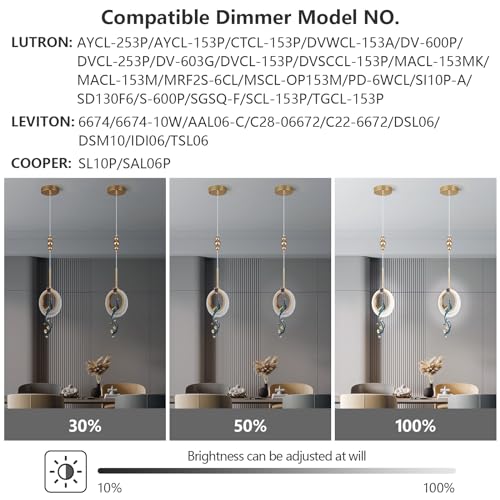 zhllmq Modern Gold Pendant Light Acrylic Chandelier Dining Room Light Fixture Adjustable Hanging Ceiling Light Fixture for Kitchen Island Dining Room Living Room - Image 5