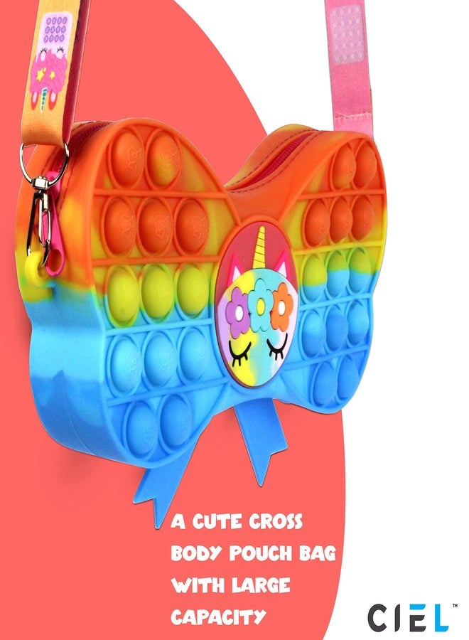 CIEL Pop It Push Bubble Fidget Cross Body Sling Bag/Pouch Girls and Boys - Bow Design with Zip Closure and Strap - Image 4