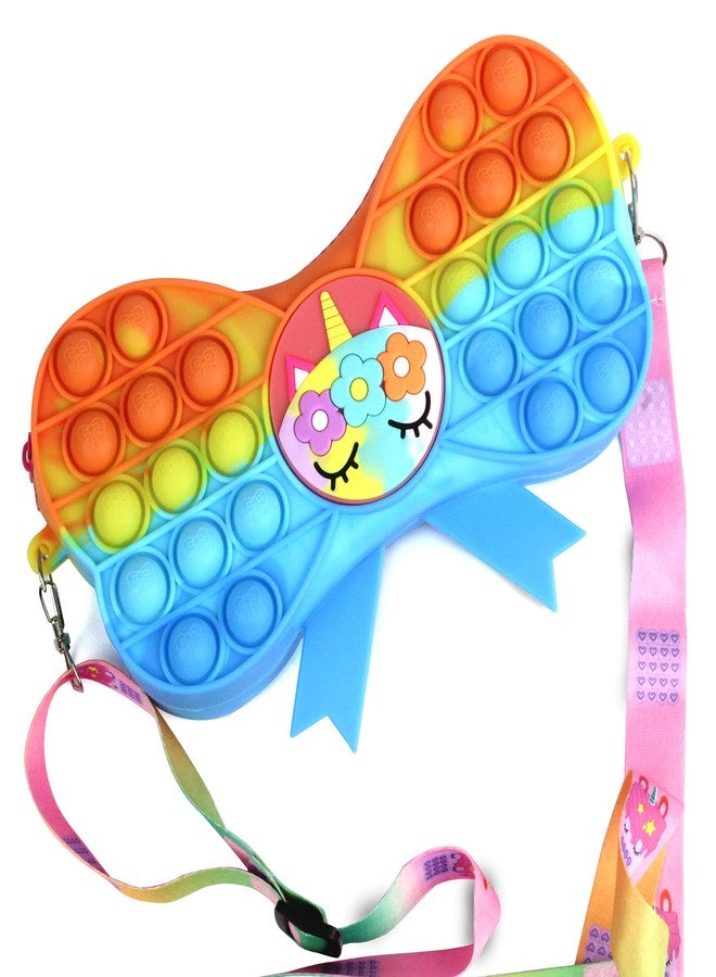 CIEL Pop It Push Bubble Fidget Cross Body Sling Bag/Pouch Girls and Boys - Bow Design with Zip Closure and Strap - Image 1