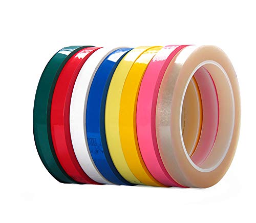 Fodattm 6 Rolls Graphic Art Thin Tape Self-Adhesive Artist Tape Grid Dry Erase Tape 72 Yard/Roll Whiteboard Gridding Tape Grid Marking Tapes Desktop Positioning Crossed Tape (White, Width：5mm) - Image 3