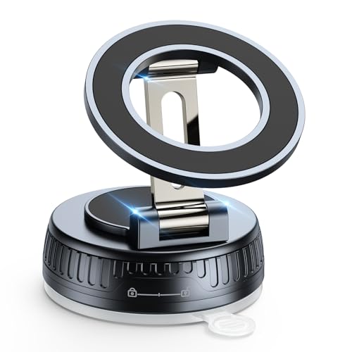 Ktryman Vacuum & Magnetic Car Phone Holder for MagSafe 【Upgraded 120+ LBS】 360° Adjustable Cell Phone Holders for Your Car, Car Phone Mount Accessories for iPhone 17 Pro Max 16 15 14 13 12 Air Plus - Image 1