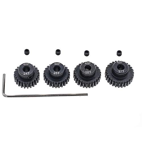 GTHELE 4pcs 48P Pinion Gear 3175mm Set Hardened 24T 25T 26T 27T 48DP Pitch Gears RC Upgrade Part with Screwdriver - Image 5