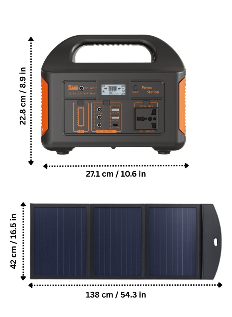 MODI Portable Power Station Solar Generator for Camping, Outdoo & Home Emergency 500 W & Portable Foldable Solar Panel – High-Efficiency Multi-Device Charging, Outdoor Power Solution for Camping - Image 3