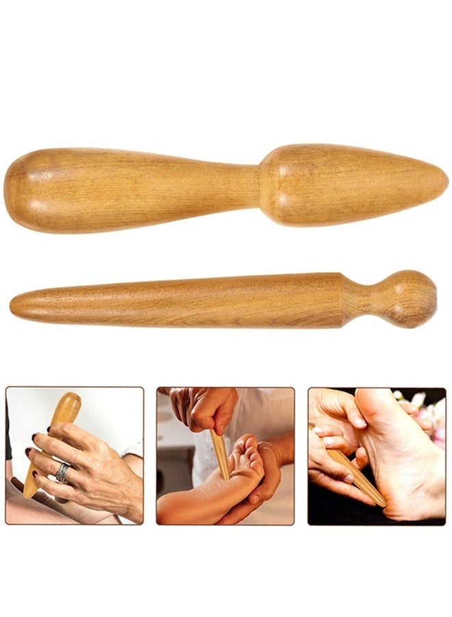 Arabest 2Pcs Stick Handheld Massage Sticks, Point Massager, Wood Thai Massage, Thai Wood Massager acupressures Stick accupressure Massage, feet Neck Sole of Foot Wooden Massage Pen - Image 1