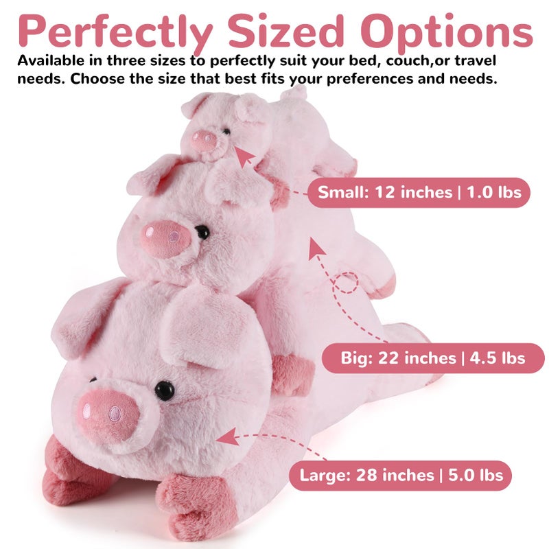 gnomantic Pig Weighted Stuffed Animals - 28 Inch 5.0 Pounds Weighted Plushies Pig - Large Plush Stuffed Animals Pillow - Cute Plush Toys Gifts for Kids & Adults - Image 5