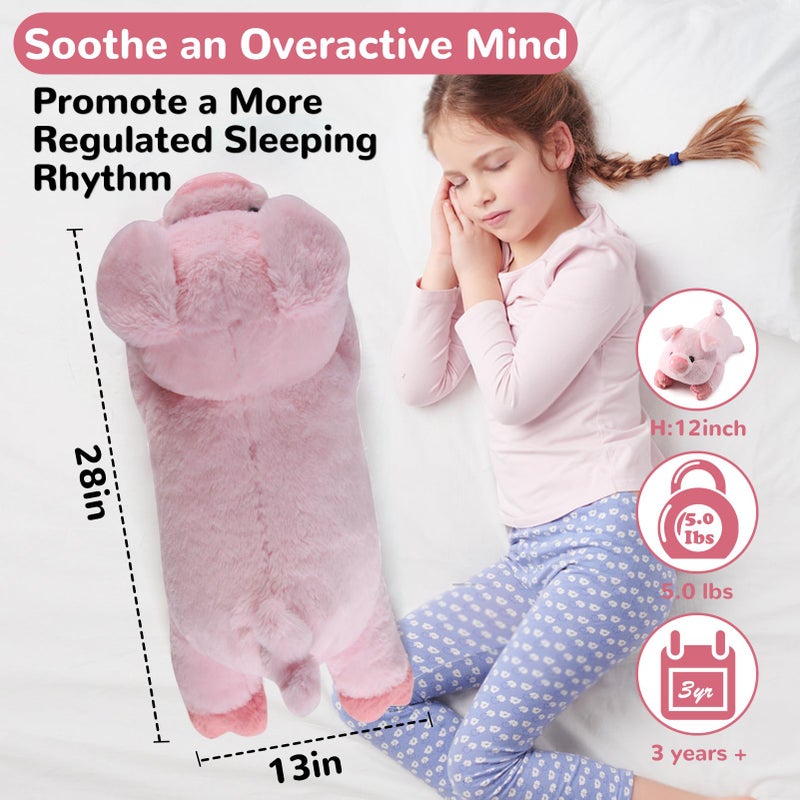 gnomantic Pig Weighted Stuffed Animals - 28 Inch 5.0 Pounds Weighted Plushies Pig - Large Plush Stuffed Animals Pillow - Cute Plush Toys Gifts for Kids & Adults - Image 4