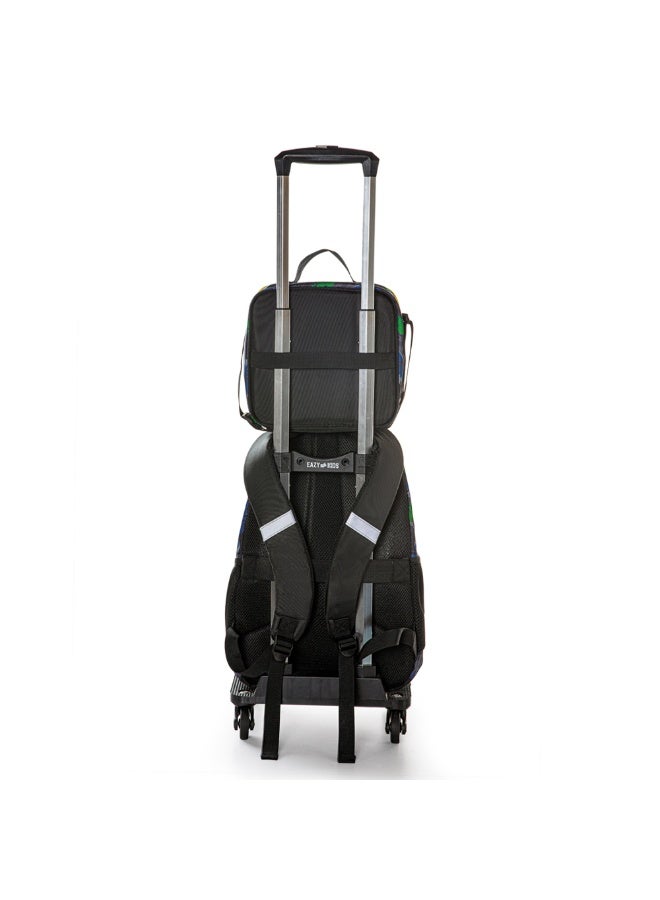 Eazy Kids Eazy Kids 17" Set of 4 Backpack w/ 4 Wheel Trolley, Lunch Bag and Pencil Case - T-Rex  - Image 3