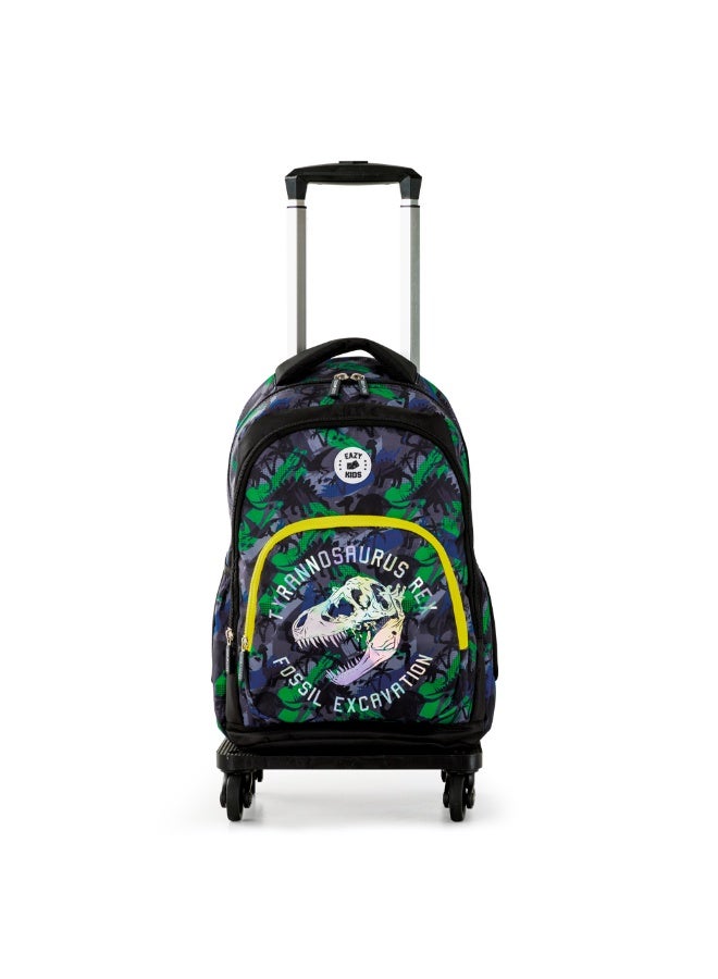 Eazy Kids Eazy Kids 17" Set of 4 Backpack w/ 4 Wheel Trolley, Lunch Bag and Pencil Case - T-Rex  - Image 2