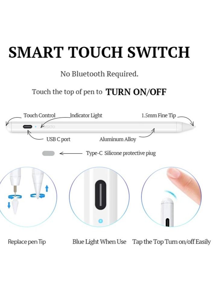 ELTRAZONE Compatible Stylus Pen for Apple Pencil 2 - iPad Air 5, Air 4, Pro 11, 12.9 (2021), Mini 6 - Image 3