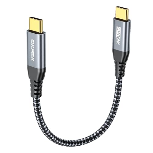 ZeroneTeck 12 inch USB C Cable 1FT, 20Gbps High Speed Data Transfer Short, 4K@60Hz Type C Monitor Cable, USB C 3.2 Gen 2×2 100W PD Charging, for iPhone17, MacBook, iPad, SSD, Samsung T7/T5/X5, KYY - Image 1