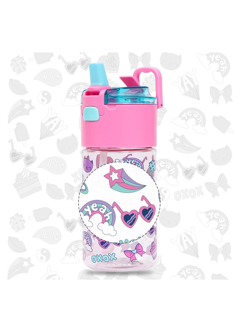 Eazy Kids Eazy Kids Tritan Water Bottle with Snack Box Gen Z - Pink 450ml  - Image 2