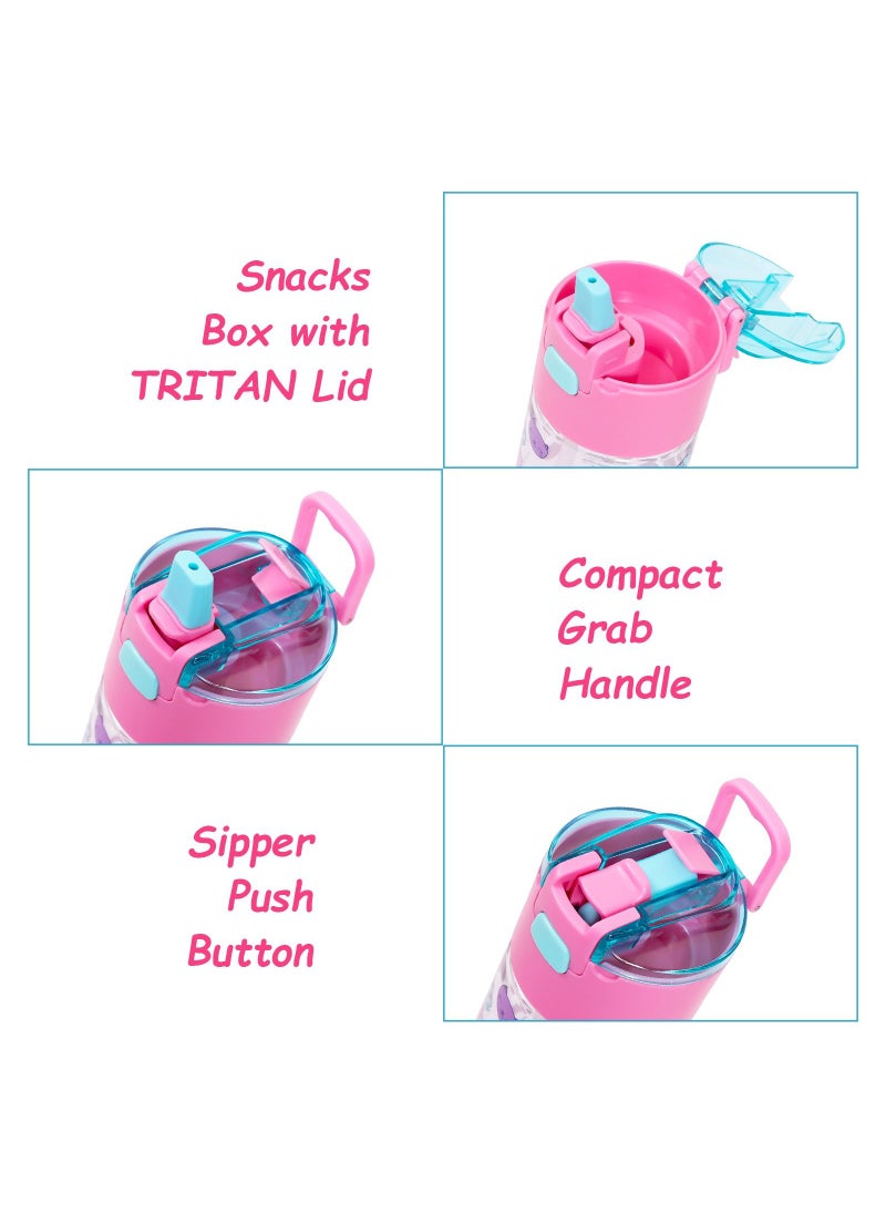 Eazy Kids Eazy Kids Tritan Water Bottle with Snack Box Gen Z - Pink 450ml  - Image 4