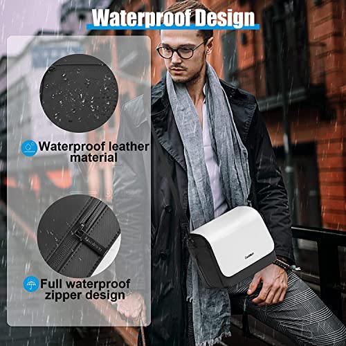 Cwatcun Camera Shoulder Bag, Waterproof Crossbody Case, Compact Photography Backpack, Compatible with Canon/Nikon/Sony/Fuji DSLR/SLR/Mirrorless Camera, Lens and Accessories, White - Image 3