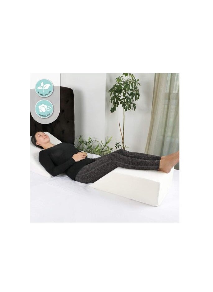 DEEP SLEEP Every Night Deep Sleep Leg Elevation Memory Foam With Removeable, Washable Cover - Elevated Pillows For Sleeping, Blood Circulation, Leg Swelling Relief And Sciatica Pain Relief (Standard: 8")  - Image 3
