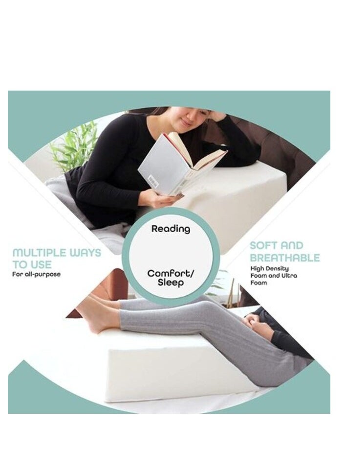 DEEP SLEEP Every Night Deep Sleep Leg Elevation Memory Foam With Removeable, Washable Cover - Elevated Pillows For Sleeping, Blood Circulation, Leg Swelling Relief And Sciatica Pain Relief (Standard: 8")  - Image 4