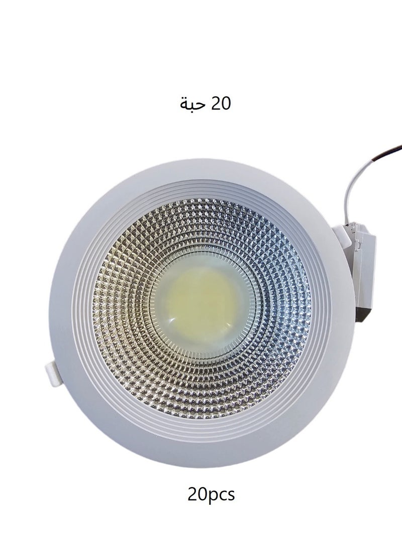 تيك لايت كشاف كوب ليد 30وات 6500K ابيض  (سبوت لايت)  20حبة - Image 1