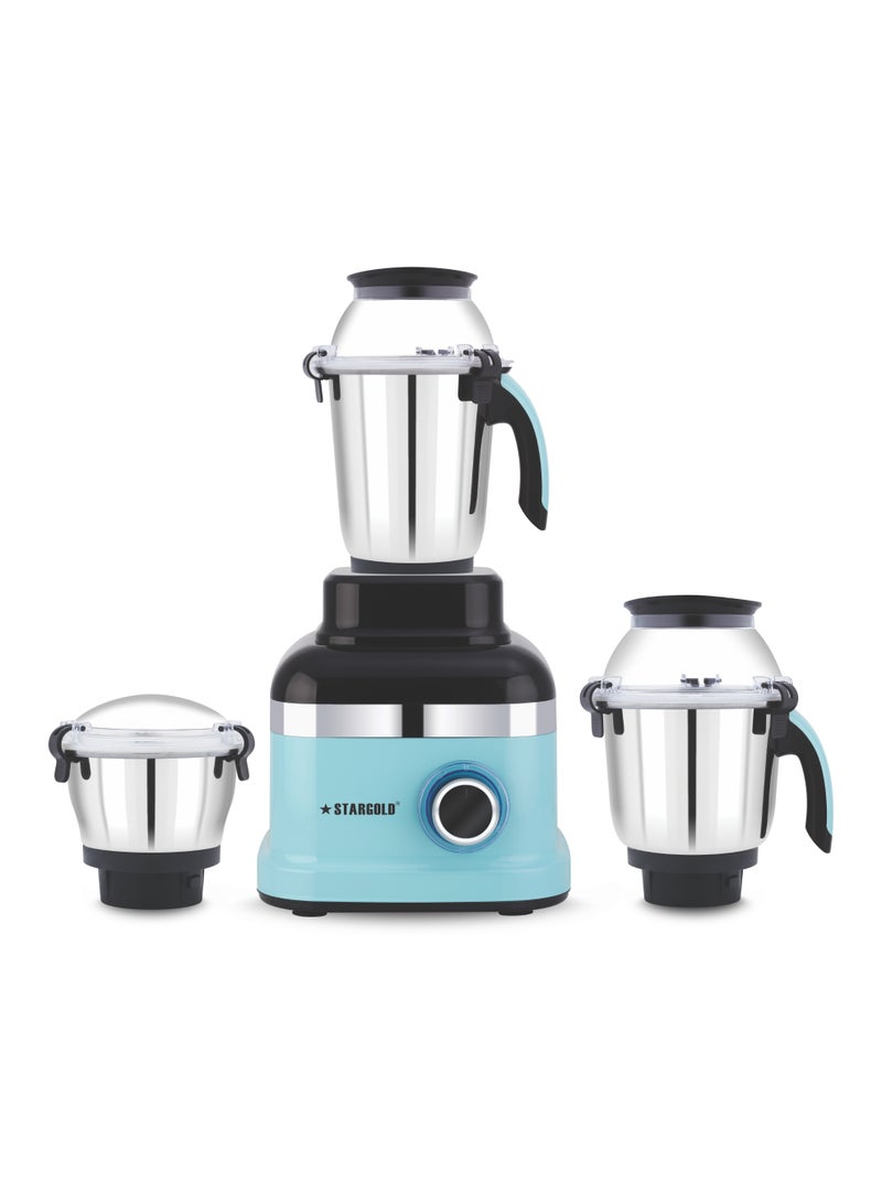 STARGOLD 1000W Steelo Grand Indian Mixer Grinder with 3 Stainless Steel Jars, High Performance Juicer, Blender, and Best Mixer Grinder in UAE