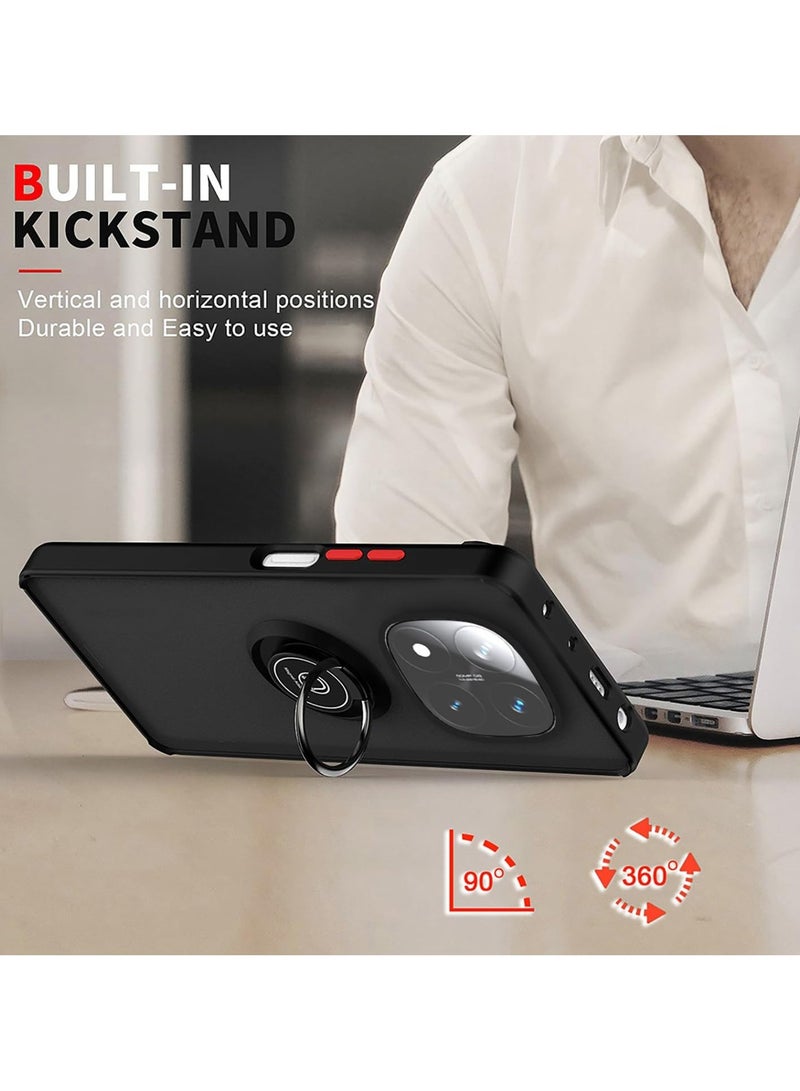 Case For Redmi Note 14 Pro Plus 5G Rotational Metal Ring Grip Kickstand Cover Magnetic Car Mount Holder Case Shockproof TPU Bumper for Redmi Note 14 Pro Plus 5G - Image 3
