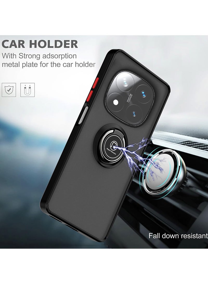 Case For Redmi Note 14 Pro Plus 5G Rotational Metal Ring Grip Kickstand Cover Magnetic Car Mount Holder Case Shockproof TPU Bumper for Redmi Note 14 Pro Plus 5G - Image 4