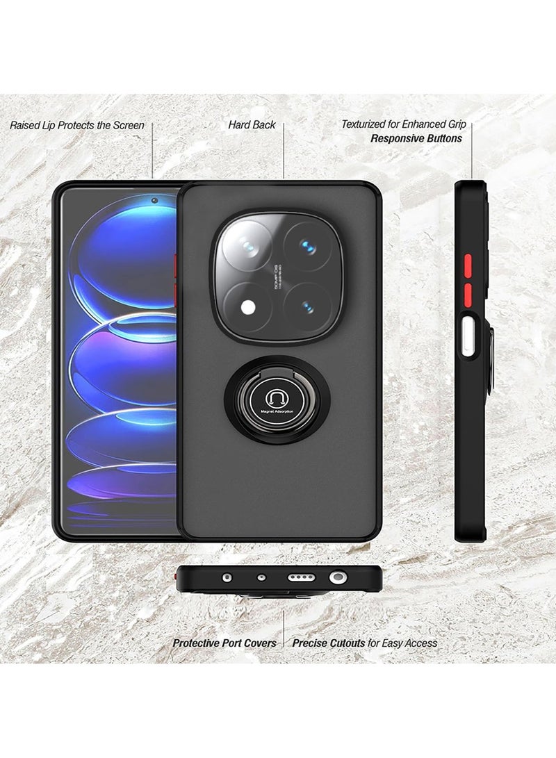 Case For Redmi Note 14 Pro Plus 5G Rotational Metal Ring Grip Kickstand Cover Magnetic Car Mount Holder Case Shockproof TPU Bumper for Redmi Note 14 Pro Plus 5G - Image 5