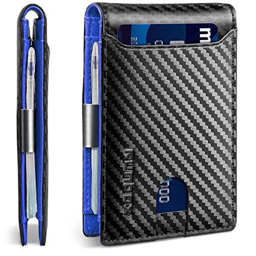 RUNBOX Slim Wallets for Men - Leather Money Clip Mens Wallet - RFID Blocking Front Pocket Bifold Wallet - Thin Credit Card Holder with Gift Box - Image 1