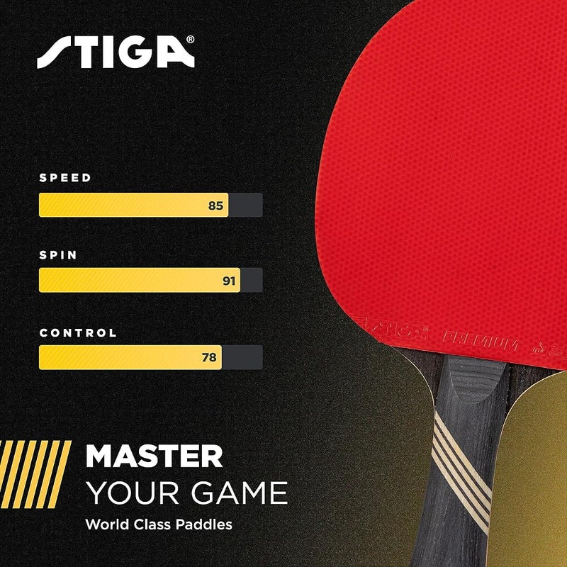 ستيجا مضرب تنس الطاولة STIGA Bullet Ping Pong – شفرة مكونة من 5 طبقات خفيفة جدًا – إسفنج عالي الجودة بسمك 2 مم – مقبض متوسع لقبضة أفضل – مضرب ممتاز للعب التنس الطاولة في المنافسات - Image 5