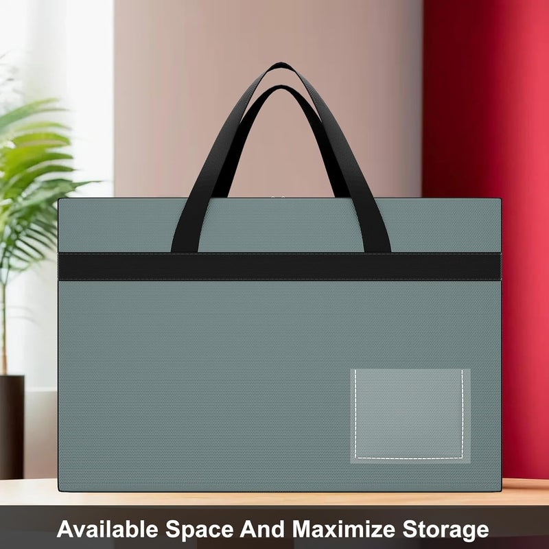 Urbane Home Urbane Home Pack of 2 Storage Bag Foldable Underbed Storage Bag Transparent Name Pocket Clothes Organiser for Wardrobe Waterproof ClothingBedding Bag Black Patti Grey  - Image 2