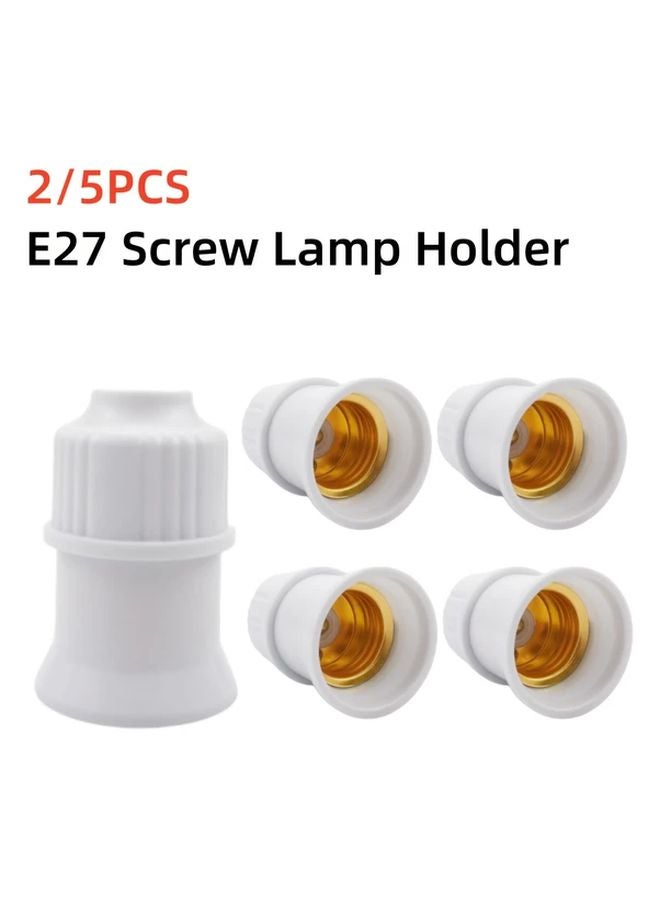 2pcs E27 Screw Lamp Holder Light Bulb Socket White Golden Ceiling Light Fixing Base Stand - Image 2