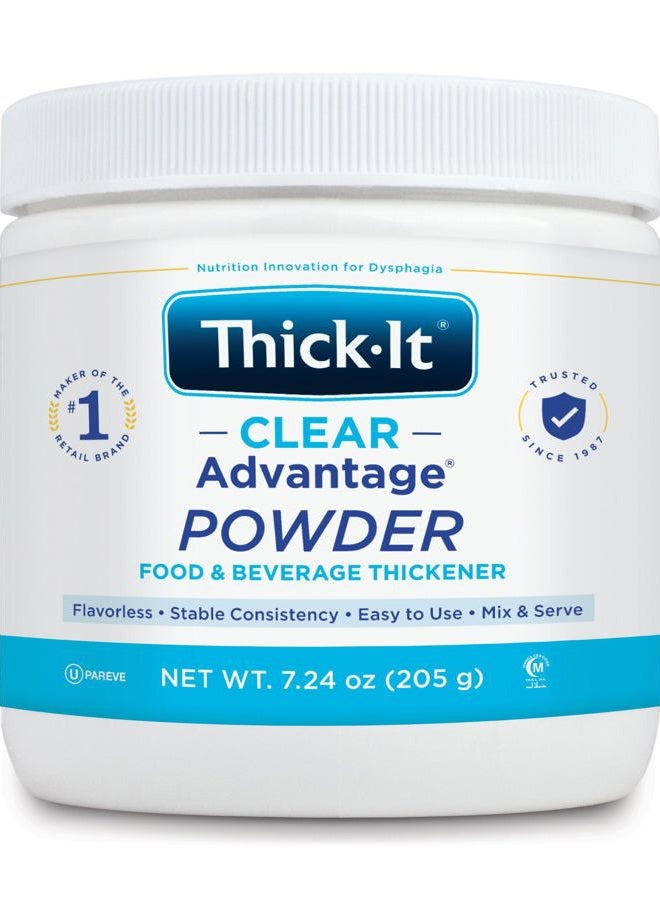 THICK-IT Clear Advantage Food & Beverage Thickener Powder For Dysphagia | Flavorless | Stable Consistency | 7.24 Oz Jar - Image 1